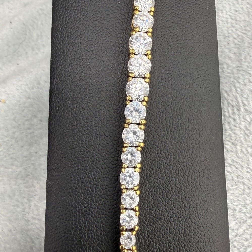 Veronese Sterling Silver‎ Rhinestone Tennis Bracelet 7.5"